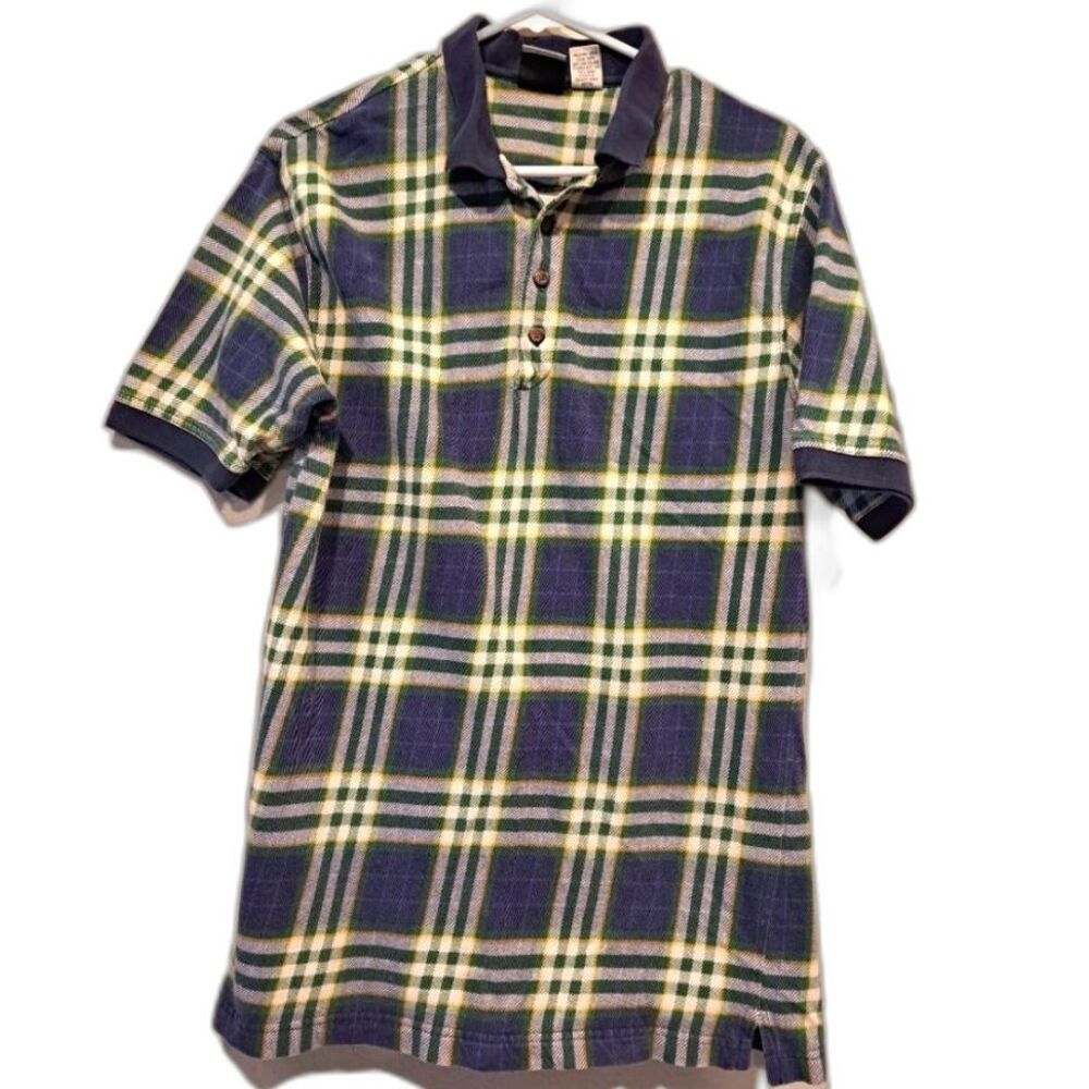 Vintage 90's Bugle Boy Plaid Collared Polo Shirt Y2K 1990's Men's size M